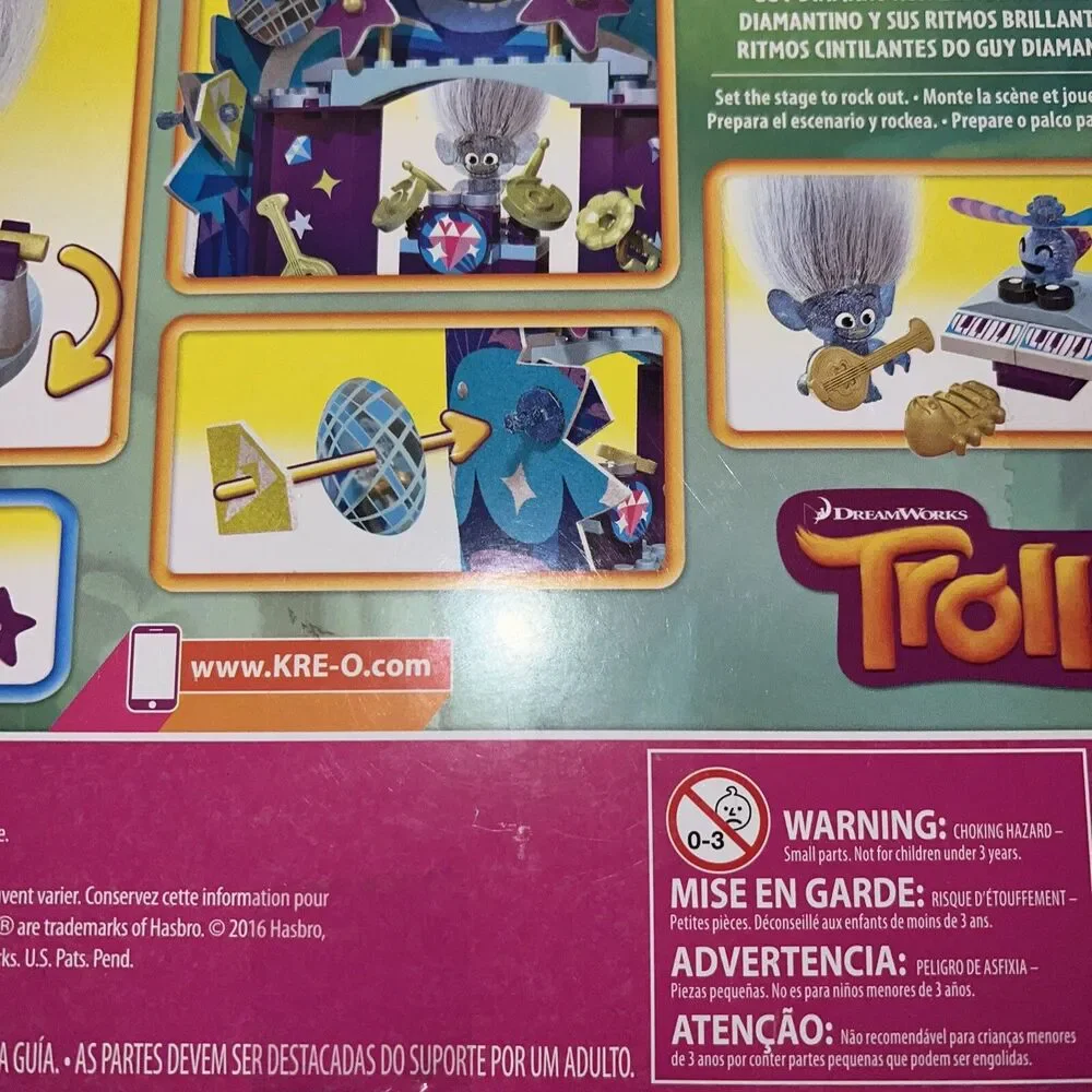 Trolls K’reo  dreamworks Brand New Guy Diamonds Glitterific Grooves 77 PCs Block